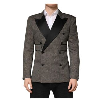 Dolce & Gabbana Blazers, male, Gray, Size: XL 2 Button Suit Blazer