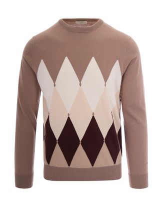 Ballantyne Lightweight Knit Sweater with Distinctive Diamond Pattern