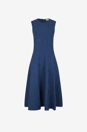 Akris Tailliertes Midi-Kleid aus Jersey mit Tupfen