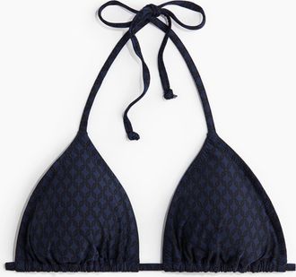 H&M Wattiertes Triangel-Bikinitop - Blue