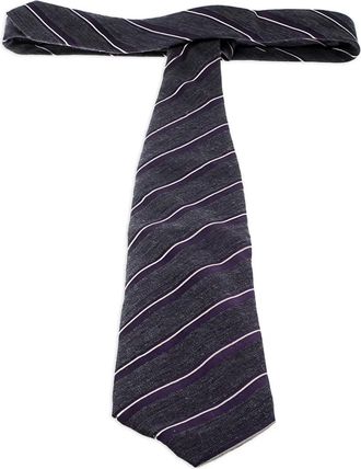 Giorgio Armani Gestreepte stropdas - Paars