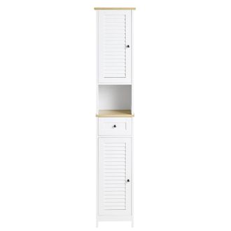 SoBuy Mueble columna de ba&ntilde;o con 2 puertas y 1 caj&oacute;n