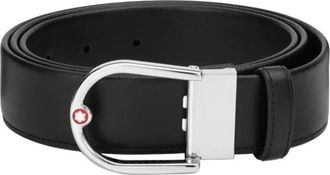 Montblanc Montblanc Horseshoe Buckle Black 35mm Leather Belt