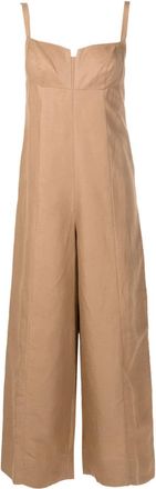 Osklen wide-leg jumpsuit - women - Viscose/Hemp - One Size - Brown