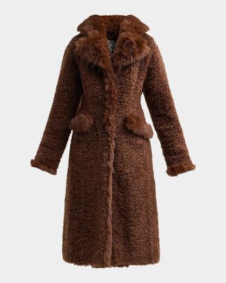 Ganni Long Teddy Faux-Shearling Coat