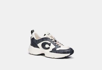 Coach Womens C275 Tech Runner in Grey, Size 10 | PVC