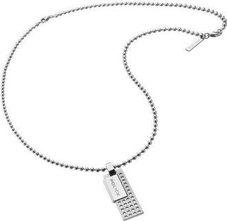Police Mens :BLAST Pendant - Silver Leather - One Size