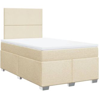 vidaXL Cama Box Spring Con Colch&oacute;n Tela Color Crema 120x190 Cm Vidaxl