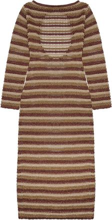 MC2 Saint Barth Knitted Mini Dress With Horizontal Stripes And Cutout Back Detail