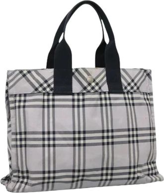 Burberry Pre-owned Nylon Tote Bag - Dames - Vintage Shopper - Grijs - ONE Size - Nylon - Vintage