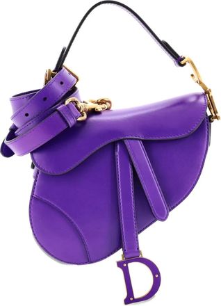 Dior Saddle Handbag with Strap Leather Mini shoulder bag - Viola