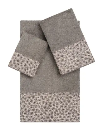Linum Home Textiles 100% Turkish Cotton 3Pc Embellished Towel Set