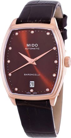 Mido Baroncelli Automatic Diamond Brown Dial Ladies Watch M0413073629600
