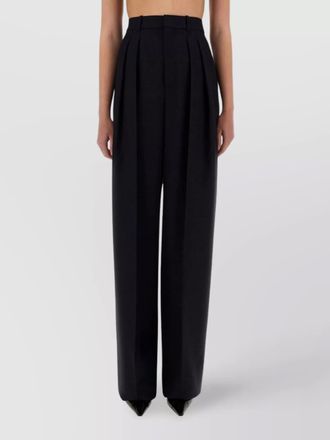 Saint Laurent wide leg trousers with pleats and pockets
