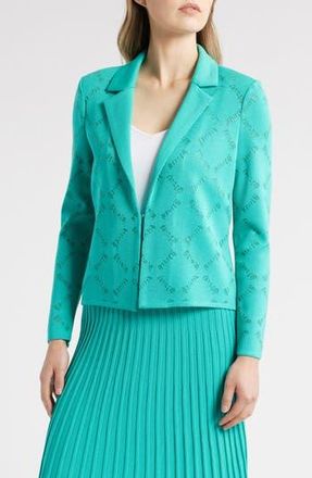 Ming Wang Burnout Knit Jacket in Emerald Awe at Nordstrom Rack, Size Xx-Small
