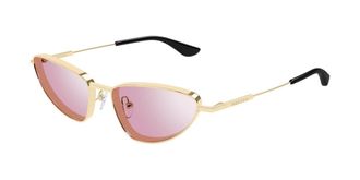 Alexander McQueen AM0522S 004 Womens Sunglasses Gold Size 56