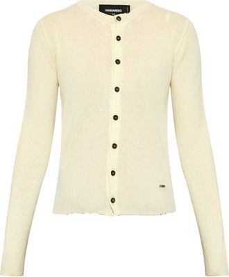 Dsquared2 crew-neck cardigan - women - Wool - M - Yellow