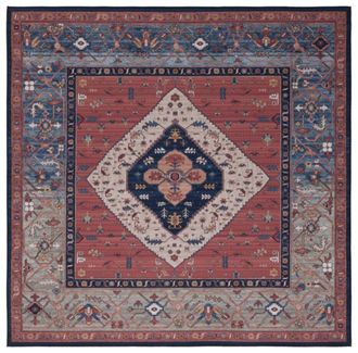 Safavieh Alfombra poli&eacute;ster &oacute;xido/azul 244 x 244 cm