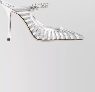 Jimmy Choo London leather crystal-embellished pointed-toe mules