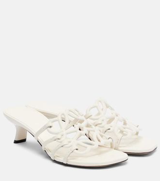 Loewe Petal Anagram leather mules