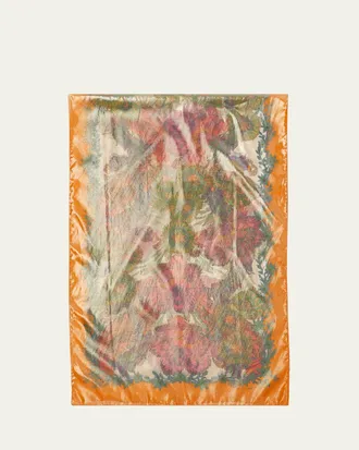 Etro Floral Printed Shiny Silk Scarf
