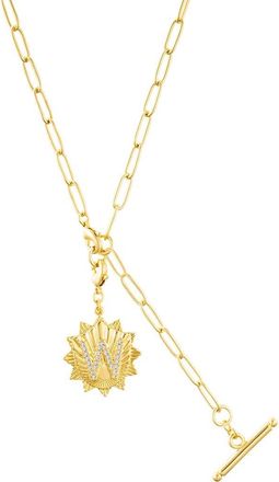 Adornia Initial CZ Pendant Toggle Necklace in Gold-W at Nordstrom Rack