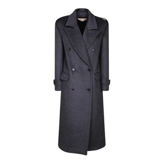 Blanca Vita Double-Breasted Coats, female, Black, Size: 2XL Colle 0434 Double-Breasted Coat