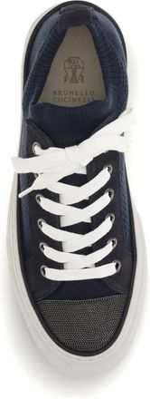 Brunello Cucinelli Womens Sneakers Cotton Knit Suede Abyss Upper: Trainers