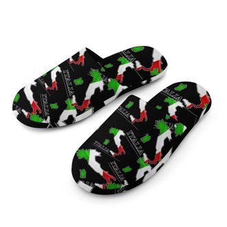 Generic Italy Italian Flag Map Mens Cozy Memory Foam Slippers Warm Cotton House Shoes Comfy Slipper for Indoor Outdoor