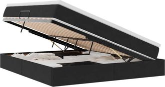 vidaXL Storage Bed with Mattress Black 160 x 200 cm Velvet vidaXL