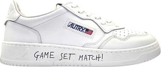 Autry Medaillewinnaar Lage Vrouwens Ml08 Match/Leer Totaal/Wit