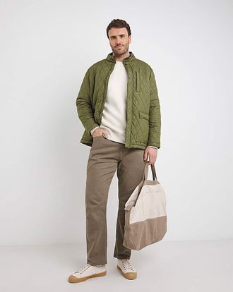 Jacamo Quilted Worker Jacket Olive