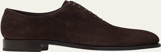 Ferragamo Mens Angiolo Tramezza Suede Oxfords
