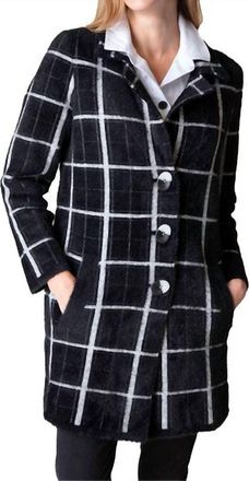 Habitat Windowpane Jaquard Car Coat In Black And White