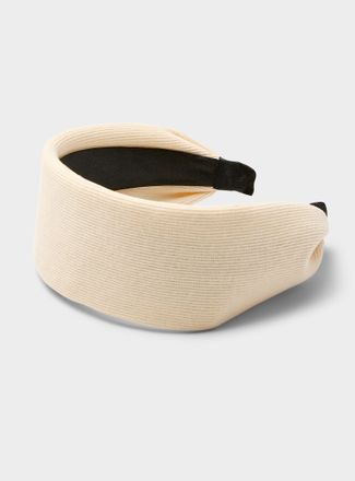 Simons Womens Solid ribbed jersey wide headband
