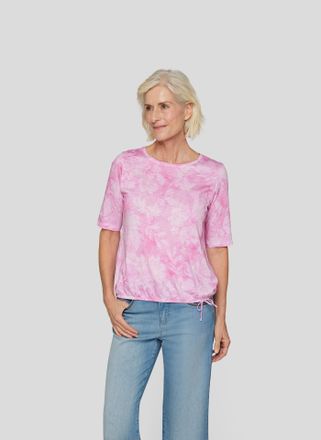 Rabe Rundhalsshirt RABE, Damen, Gr. 40, mandelbl&uuml;te, Jersey, Obermaterial: 100% Baumwolle, bedruckt, gebl&uuml;mt, tailliert h&uuml;ftbedeckend, Rundhals, Shirts Run