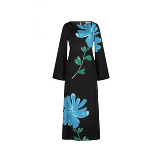 Fab By Fabienne Chapot Fabienne Chapot, Kleedjes, Dames, Zwart, XS, Bloemenprint Midi Jurk