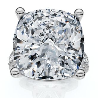 Pompeii3 Certified 16Ct Cushion Diamond Engagement Ring 14k Gold Lab Grown