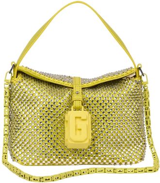 GCDS Mini Mega Comma Mesh Bag - Dames - Schoudertassen - Geel - ONE Size - Nylon - Tassen