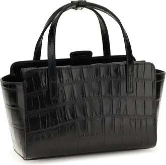 Hidesins Womens Small Flap Handbag Black Calfskin Calf Leather Shoulder Bags