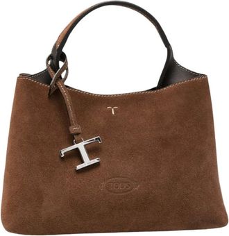 Tod's Tassen, Dames, Bruin, ONE Size, Su&egrave;de, T Timeless Shopping Bag