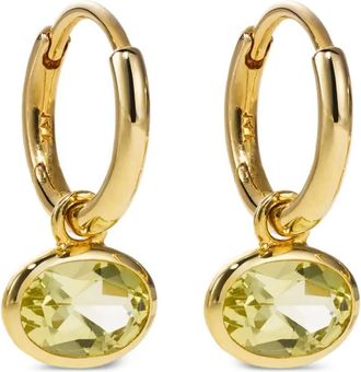 By Pariah 14kt gouden Orbit oorringen met kwarts