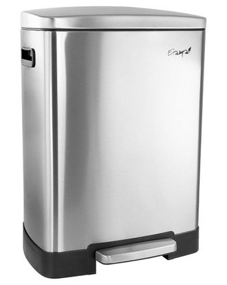 Elama 10.6 Gallon Split Stainless Steel Step Trash Bin