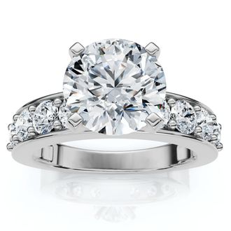 Pompeii3 Certified 2.90Ct Round Diamond Engagement Ring 14k Gold or Platinum Lab Grown