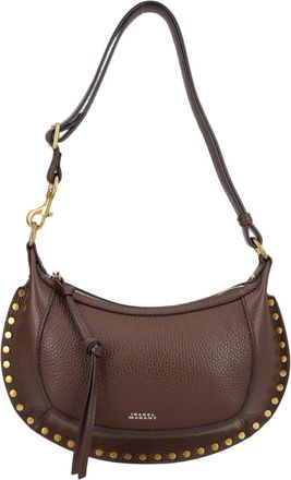 Isabel Marant Brown Metallic Studded Cow Leather Shoulder Bag