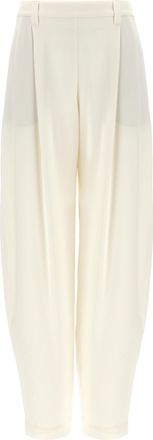 Brunello Cucinelli White Silk Casual Womens Pants
