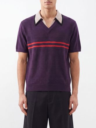 Dries Van Noten Polo slim fit in maglia di cotone a righe