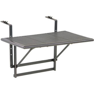 greemotion Greemotion 416505 Tavolino Pieghevole da Balcone, Regolabile in Altezza, Grigio, Piccolo