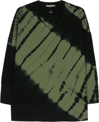 Suzusan Tesuji Yoroidan Shibori diagonal-pattern cashmere jumper - women - Cashmere - M - Black