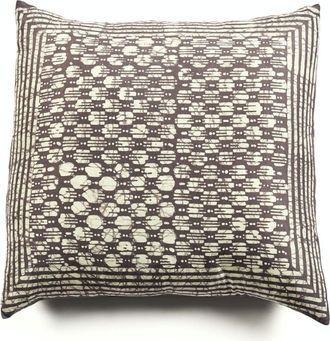 Studio Variously Oasis Charcoal Hand Crafted Wax Block Print Mulberry Silk Pillow - Cover Only in Black/charcoal at Nordstrom